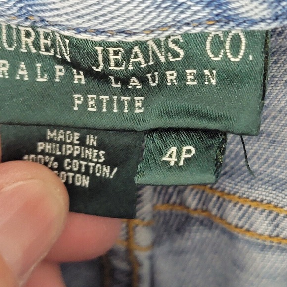 VINTAGE Lauren Ralph Lauren Jeans Womens 4 Petite 4P Blue Denim Straight LRL - Picture 8 of 10